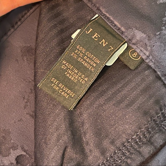 NWT JEN7 by 7 for All Mankind Dark Navy Floral Brocade Skinny Jeans - Picture 12 of 13